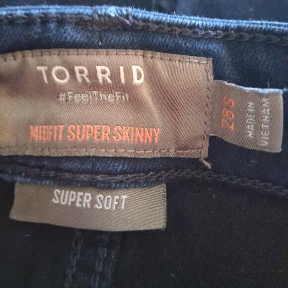 Torrid Midfit Super Skinny blue Jeans size 28 short stretchy denim leggings - Picture 6 of 6